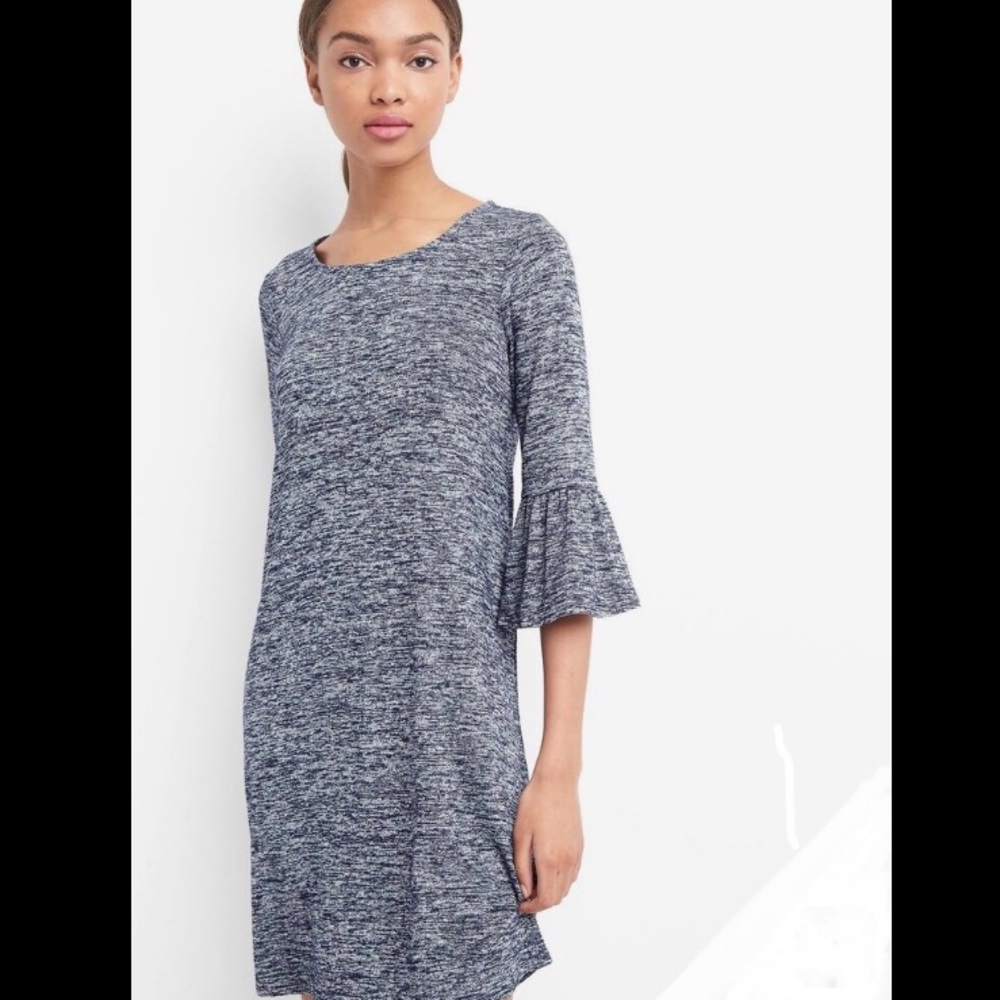 🦋 GAP Marl Soft-spun Casual Dress bell-sleeves